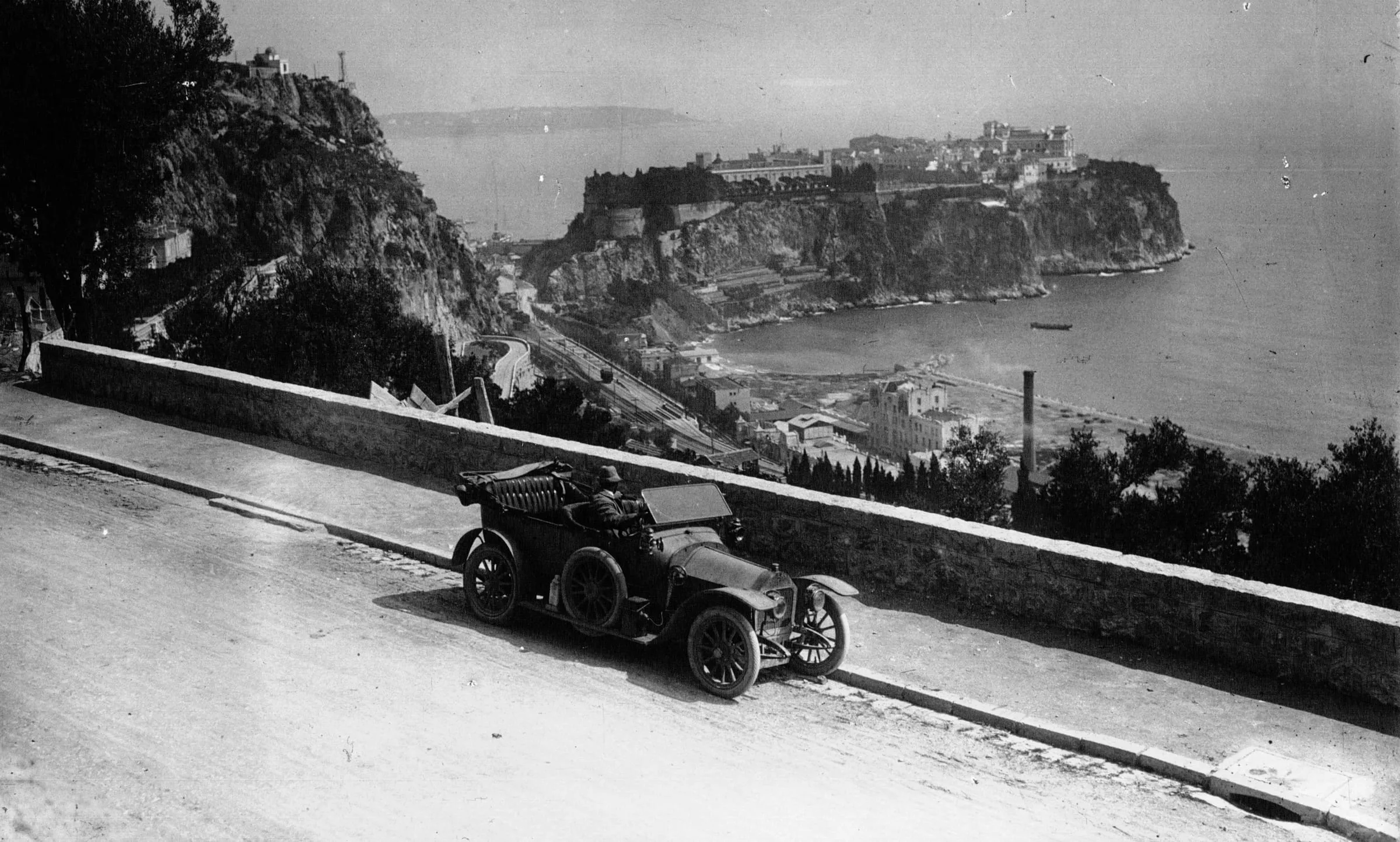 The Rock of Monaco seen from the Corniche, archive photograph